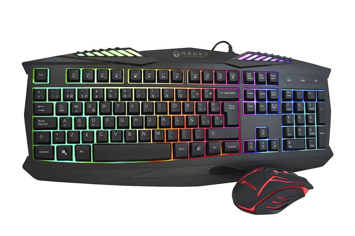 Kit de Teclado y Mouse Gaming Naceb Technology NA-617 - USB, Negro Kit de Teclado y Mouse Gaming Naceb Technology NA-617 - USB, Negro